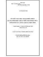 Tổ chức dạy học ngoại khóa phần quang hình học'' lớp 11 THPT nhằm phát huy tính tích cực, sáng tạo của học sinh 