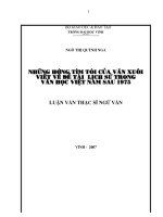 Những hướng tìm tòi của văn xuôi viết về đề tài lịch sử trong văn học việt nam sau 1975 