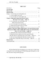 luận văn nghiên cứu tiềm năng và đề suất hướng phát triển du lịch bền vững tại 2 huyện đô lương và con cuông - nghệ an