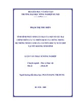 Tình hình phát sinh gây hại của một số sâu hại chính trên cây lúa và thiên địch của chúng trong hệ thống thâm canh  cây lúa cải tiến tại yên khành, ninh bình 