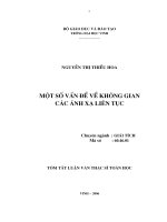 Một số vấn đề về không gian các ánh xạ liên tục 