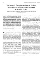 Tài liệu Mechatronic Experiments Course Design - A Myoelectric Controlled Partical-Hand Prosthesis Project ppt