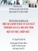 Slide HIỆU QUẢ KINH tế đầu tư sản XUẤT TINH bột sắn của NHÀ máy TINH 