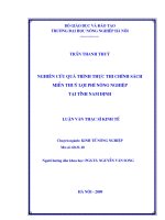 nghiên cứu quá trình thực thi chính sách miền thủy lợi phí nông nghiệp tại tỉnh nam định 