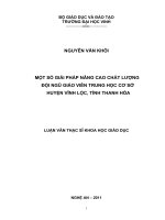 Một số giải pháp nâng cao chất lượng đội ngũ giáo viên trung học cơ sở huyện vĩnh lộc, tỉnh thanh hóa luận văn thạc sĩ khoa học giáo dục 