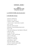 Tài liệu SUMMARY – GRADE 7 -UNIT 7 : pptx