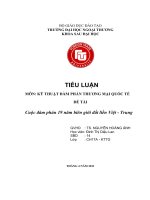 Tiểu luận môn đàm phán quốc tếcuộc đàm phán 19 năm biên giới đất liền việt   trung 