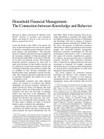 Tài liệu Household Financial Management: The Connection between Knowledge and Behavior doc