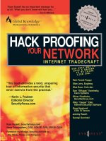 Tài liệu HACK PROOFING YOUR NETWORK: INTERNET TRADECRAFT pdf