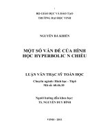 Một số vấn đề của hình học hyperbolic n chiều luận văn thạc sỹ toán học 