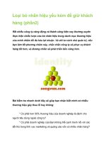 Tài liệu Loại bỏ nhãn hiệu yếu kém để giữ khách hàng (phần2) pptx