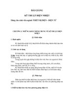 Tài liệu CHƯƠNG 1. NHỮNG KHÁI NIỆM CHUNG VỀ KĨ THUẬT ĐIỆN NHIỆT ppt