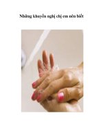 Tài liệu Những khuyến nghị chị em nên biết pptx