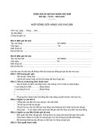 Tài liệu HỢP ĐỒNG GỞI HÀNG VÀO KHO BÃI pptx