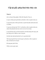 Tài liệu Cấp lại giấy phép khai thác thủy sản ppt