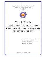 Các giải pháp nâng cao khả năng cạnh tranh về sản phẩm du lịch tại công ty du lịch ê DEN 