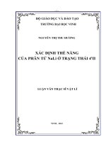 Xác định thế năng của phân tử nali ở trạng thái 41π 