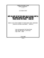 Điều tra một số chỉ tiêu hình thái và trang thiết bị học đường trong các trường tiểu học thuộc huyện yên thành   tỉnh nghệ an 