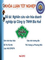 Slide NGHIÊN cứu văn hóa DOANH NGHIỆP của CÔNG TY TNHH BIA HUẾ 