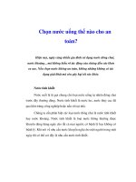 Tài liệu Chọn nước uống thế nào cho an toàn? docx