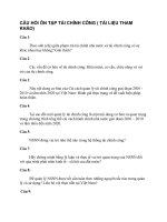 Câu Hỏi Ôn Tập Tài Chính Công