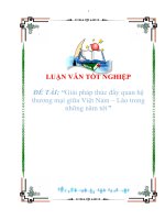 Tài liệu Báo cáo tốt nghiệp “Giải pháp thúc đẩy quan hệ thương mại giữa Việt Nam – Lào trong những năm tới” doc