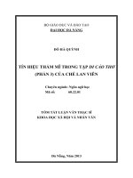Tín hiệu thẩm mĩ trong tập di cảo thơ (phần 3) của chế lan viên 