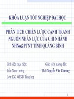 Slide phân tích chiến lược cạnh tranh nguồn nhân lực của chi nhánh ngân hàng nông nghiệp và phát triển nông thôn  tỉnh quảng bình 