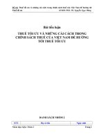 Thuế tối ưu và những cải cách trong chính sách thuế của việt nam để hướng tới thuế tối ưu 
