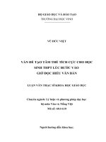 Vấn đề tạo tâm thế tích cực cho học sinh ở phần dẫn nhập của giờ đọc hiểu văn bản 