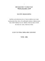 Những giải pháp quản lí hoạt động dạy học nhằm đáp ứng yêu cầu đổi mới chương trình giáo dục phổ thông ở các trường trung học cơ sở huyện kỳ anh, tỉnh hà tĩnh 