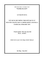 Xây dựng hệ thống trợ giúp quản lý bảo tồn nguồn lợi cá chình giống anguilla ở sông ba tỉnh phú yên 