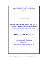 giải pháp đẩy mạnh công tác đào tạo bồi dưỡng và sử dụng cán bộ cấp xã ở huyện lạng sơn tỉnh hòa bình 