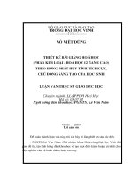 Thiết kế bài giảng hoá học (phần kim loại   hoá học 12 nâng cao) theo hướng phát huy tính tích cực, chủ động sáng tạo của học sinh 