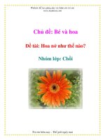 Tài liệu Chủ đề: Bé và hoa - Đề tài: Hoa nở như thế nào? - Nhóm lớp: Chồi doc