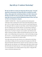 Tài liệu Bạn biết gì về Ambient Marketing? ppt