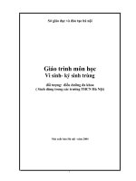Tài liệu Giáo trình Vi sinh - ký sinh trùng ( Bs Nguyễn Thanh Hà ) doc