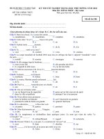Tài liệu Đề thi chính thức kỳ thi tốt nghiệp THPT 2010 môn tiếng Pháp - Hệ 3 năm (Mã đề thi 286) doc