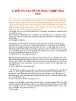 22 điều nên làm để trở thành 1 người hạnh phúc