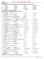 Bài soạn Trac nghiem-TA9- unit 10