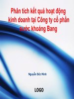 Slide phân tích kết quả hoạt động kinh doanh tại công ty cổ phần nước khoang bang 