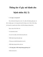 Tài liệu Thông tin về gây mê dành cho bệnh nhân (Kỳ 2) pptx