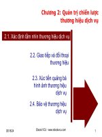 Quản trị chiến lược thương hiệu dịch vụ
