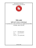 Các giải pháp nâng cao hiệu quả lãnh đạo tại xí nghiệp kinh doanh thiết bị viễn thông   công ty TELCOM 