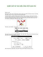 Tài liệu Nhập chữ và tạo hiệu ứng với Flash MX phần 1 docx