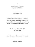 Nghiên cứu, tính toán và đánh giá hiệu quả kinh tế kỹ thuật của các phương án sử dụng thiết bị ngưng tụ khác nhau trong hệ thống lạnh 