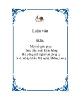 Tài liệu Luận văn “Một số giải pháp thúc đẩy xuất khẩu hàng thủ công mỹ nghệ tại công ty Xuất nhập khẩu Mỹ nghệ Thăng Long” pptx