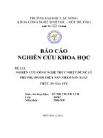 Đề tài nghiên cứu công nghệ thủy nhiệt để xử lý phế phụ phẩm thủy sản nhằm sản xuất thức ăn gia súc 