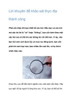 Tài liệu Lời khuyên để khảo sát thực địa thành công doc