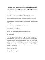 Tài liệu Khảo nghiệm và cấp giấy chứng nhận đăng ký thuốc bảo vệ thực vật (để đăng ký mục đích sử dụng mới) pptx